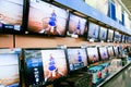Wall of Televisions at Store Royalty Free Stock Photo