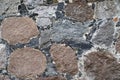 Wall texture with closeup of chipped stone. Mineral granite.