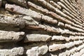 Wall texture of old adobe bricks. Close up Royalty Free Stock Photo