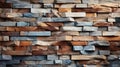 Wall texture of sharp stone bricks tiles Royalty Free Stock Photo