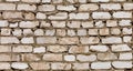 Wall texture of white old brick and cement mortar, close-up Royalty Free Stock Photo