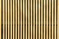 Wall of thin wooden slats. Vertical parallel plates.