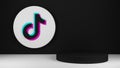 Wall tiktok icon with copy space