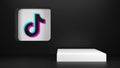 Wall tiktok icon with copy space