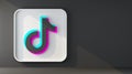 Wall tiktok icon with copy space