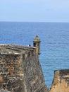 Wall Tower of Fort Castillo San CristÃ³bal in Old San Juan , Puerto Rico Royalty Free Stock Photo