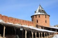 Wall and tower of Kremlin, Veliky Novgorod Royalty Free Stock Photo