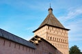 Wall and tower of monastery in Suzdal, Russia Royalty Free Stock Photo