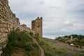 Wall and tower of old fortress Kafa in Feodosia