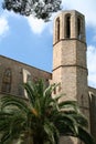 The wall & tower of Pedralbes abbey.