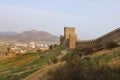 The wall and towers of Genoese fortress in Crimea peninsula