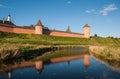The wall with towers of the Saviour Monastery of St. Euthymius is a monastery in Suzdal Royalty Free Stock Photo