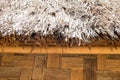 The wall of traditional Vietnamese bamboo hut and the roof of dry grass Royalty Free Stock Photo