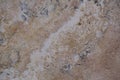 Wall of travertine with stone layers of different colors. Close up architecture macro photography. Royalty Free Stock Photo