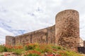 Wall and turrets of Castro Marim`s Castle`s inner Keep, Algarve, Portugal.