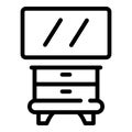 Wall tv bedroom icon, outline style