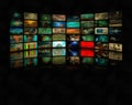 Wall of TVs screens Royalty Free Stock Photo