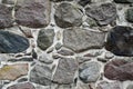 Wall of unregular round shaped granite blocks Royalty Free Stock Photo