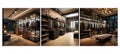 wall urban loft walk in closet interior design ai generated