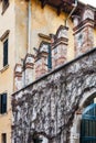 Wall of urban park giusti garden in Verona