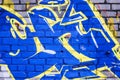 A wall vandalized with street graffiti art Royalty Free Stock Photo