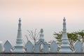 Wall of Wat Phra That Doi Gongmoo under morning sky