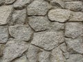Wall of wild stone gray granite. old building, St. petersburg, russia.