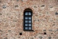 The wall with the window, the ancient castle, stone masonry, historic building Royalty Free Stock Photo