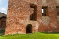 The wall and window openings from the courtyard of the ruin castle Teylingen in the south-holland village of Sassenheim