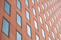 Wall with windows of industrial building close up Royalty Free Stock Photo