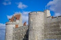 Wall Windsor Castle with blue sky, England Royalty Free Stock Photo