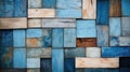 a wall of wood blocks
