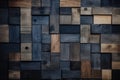 a wall of wood blocks