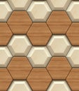 Wall wood design hexagon 3d panels. High quality seamless