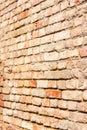 Wall of yellow and red old bricks. Texture background Royalty Free Stock Photo