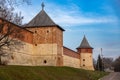 Wall of the Zaraisk Kremlin with towers Royalty Free Stock Photo