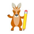 Wallaby with pencil