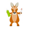 Wallaby with toothbrush