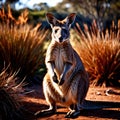 Wallaby wild animal living in nature, part of ecosystem