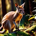Wallaby wild animal living in nature, part of ecosystem