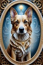 A wallart design of a charming dog as a symbol of faithfulness, animal creatures, printable