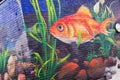 Fish Wallart grafiti on a electrical house netherlands Royalty Free Stock Photo