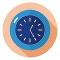 Wallclock flat design style icon Royalty Free Stock Photo