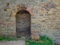 Walled arch in defending wall of Bilhorod Dnistrovskyi castle Royalty Free Stock Photo