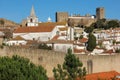 Walled citadel and castle. Obidos. Portugal Royalty Free Stock Photo