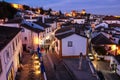 Walled citadel at night. Obidos. Portugal Royalty Free Stock Photo