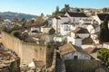 Walled citadel. whitewashed houses. Obidos. Portugal Royalty Free Stock Photo