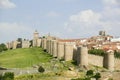 Walled city from 1000 A.D. surrounds Avila Spain, an old Castilian Spanish village
