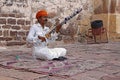 Musician in Mehrangarh Fort - Jodhpur, Rajasthan, India Royalty Free Stock Photo