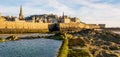 Panoramic view of the walled city of Saint-Malo in Brittany, France